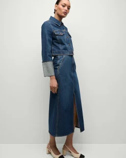 Veronica Beard Jackets & Outerwear|Matching Sets*Phila Cropped Denim Jacket in Blue Denim EveningDusk