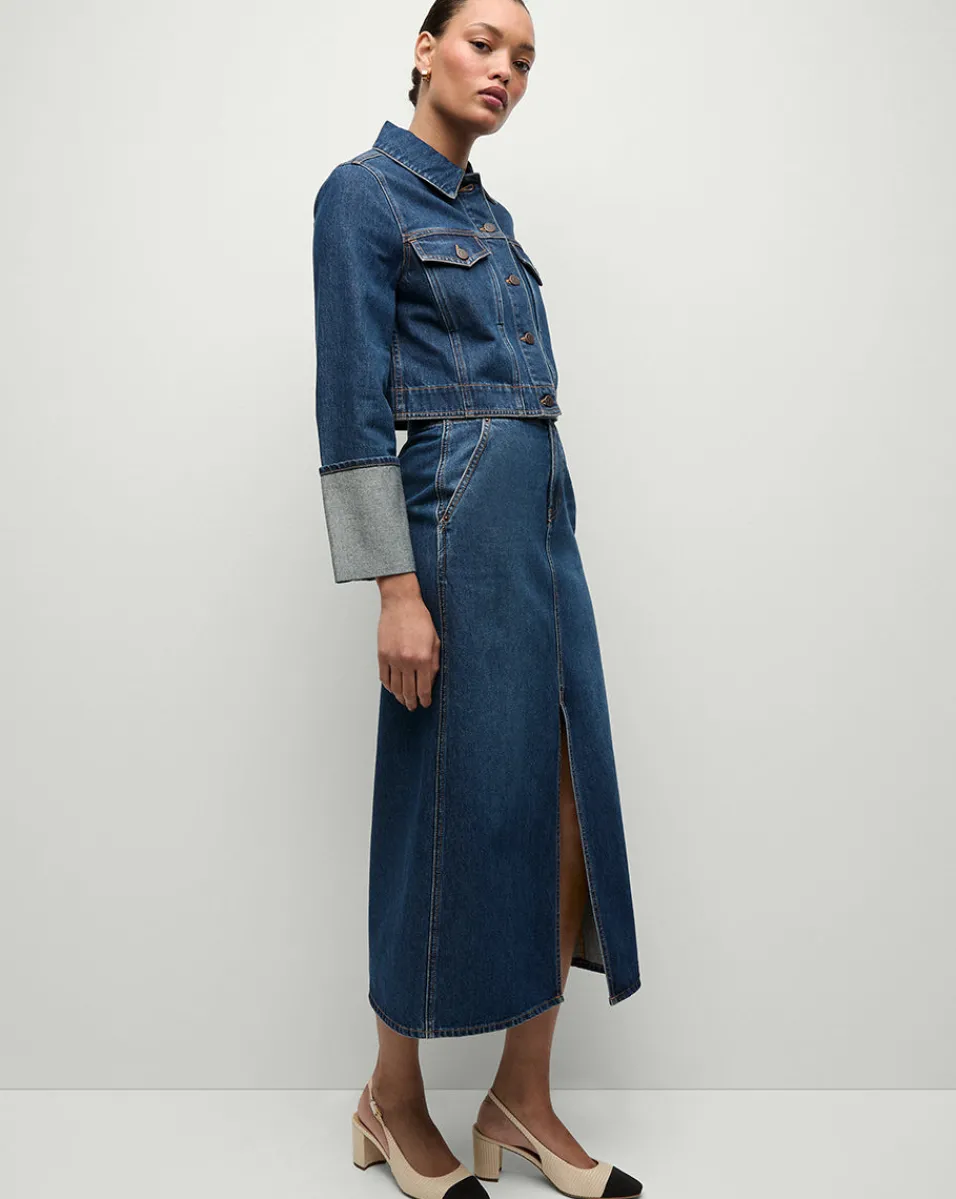 Veronica Beard Jackets & Outerwear|Matching Sets*Phila Cropped Denim Jacket in Blue Denim EveningDusk
