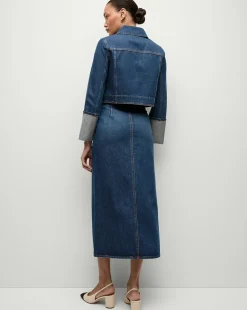 Veronica Beard Jackets & Outerwear|Matching Sets*Phila Cropped Denim Jacket in Blue Denim EveningDusk