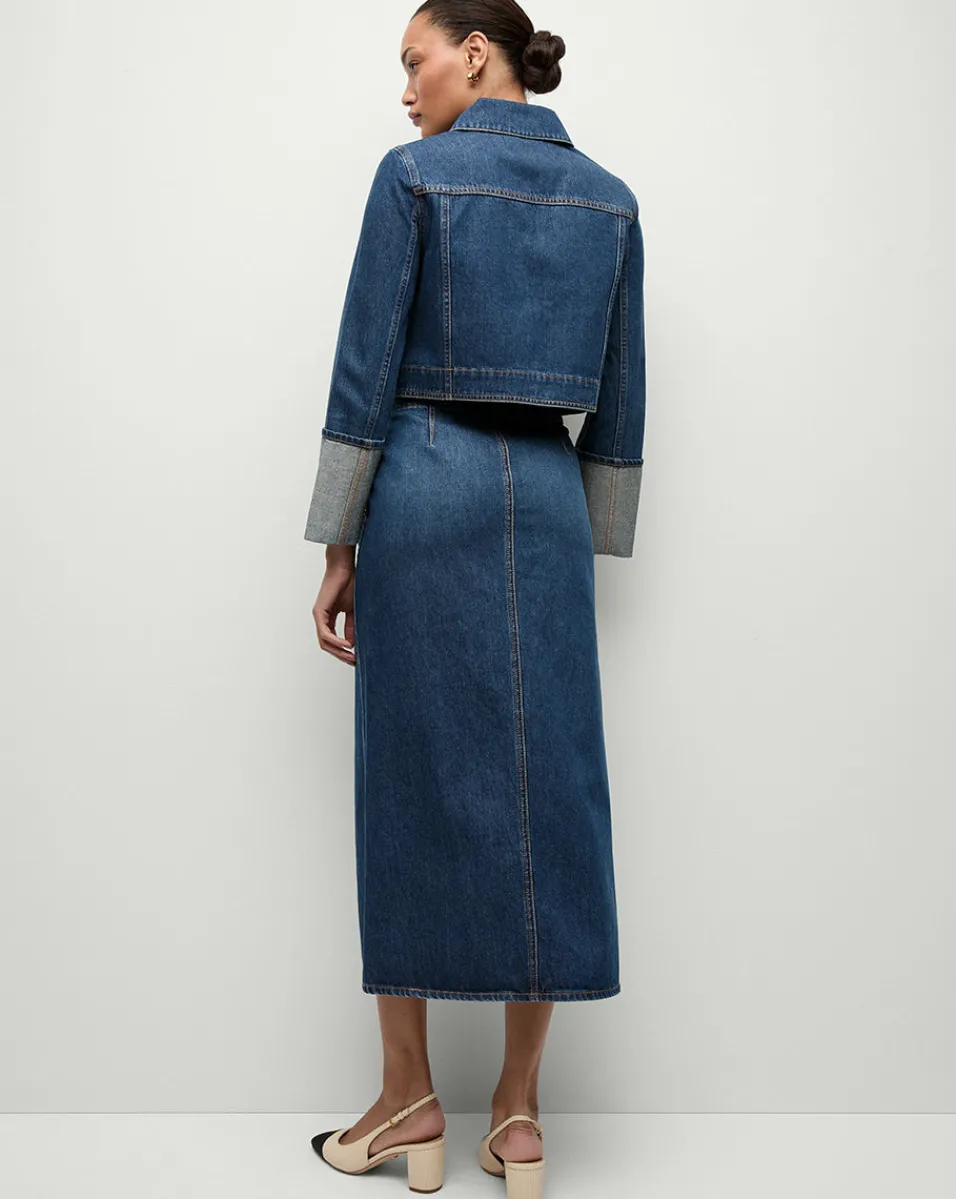 Veronica Beard Jackets & Outerwear|Matching Sets*Phila Cropped Denim Jacket in Blue Denim EveningDusk