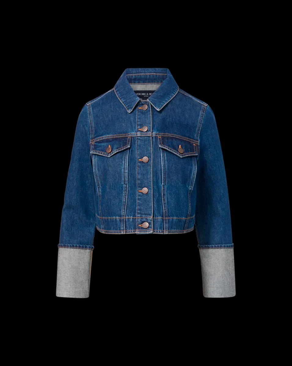 Veronica Beard Jackets & Outerwear|Matching Sets*Phila Cropped Denim Jacket in Blue Denim EveningDusk
