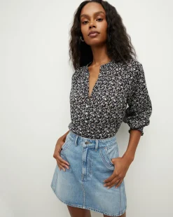 Veronica Beard Tops*Pienza Floral Top in Navy Multi NavyMulti