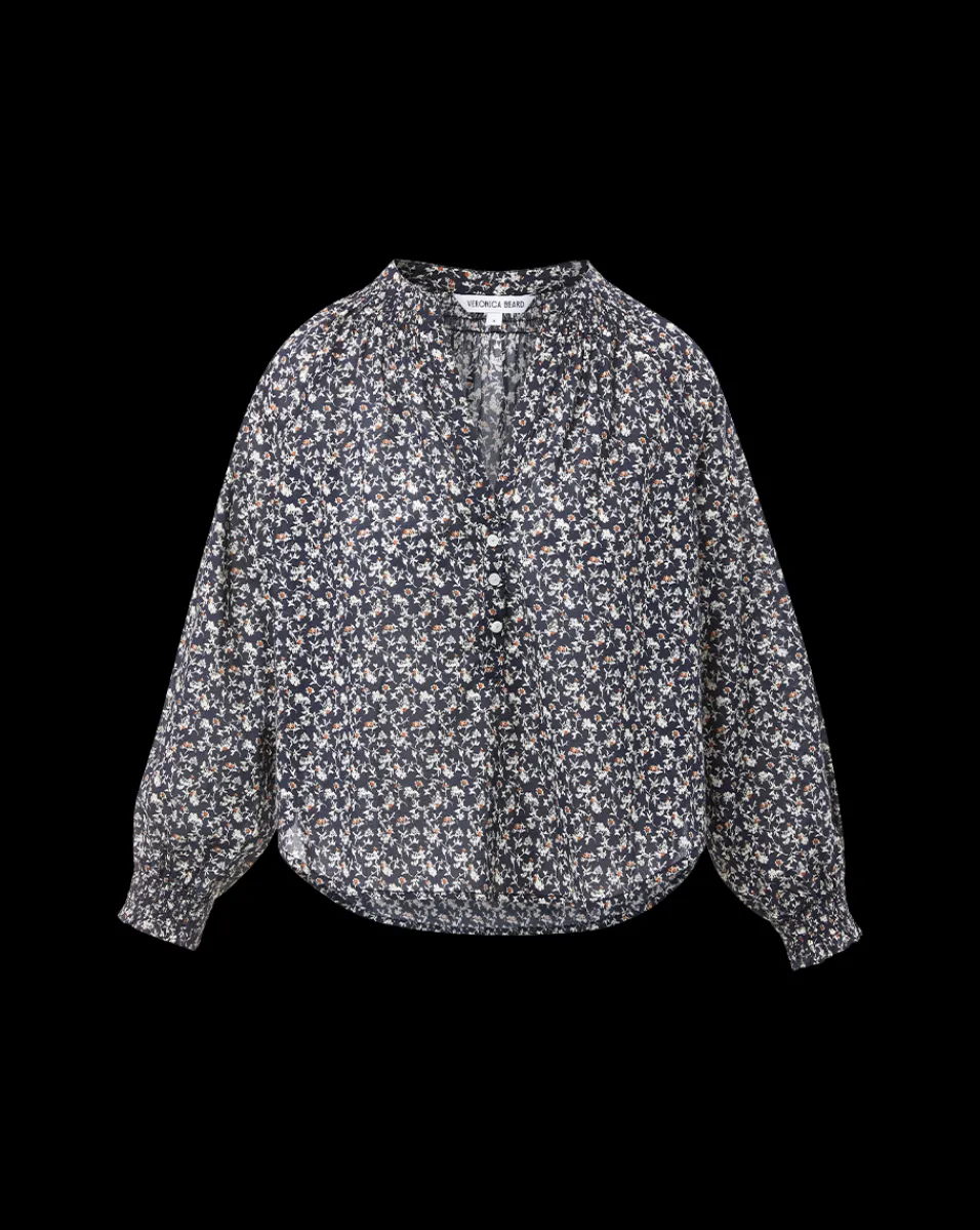 Veronica Beard Tops*Pienza Floral Top in Navy Multi NavyMulti
