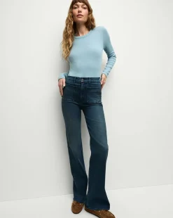 Veronica Beard Tops*Pruitt Long-Sleeve Top in Light Blue SeaGlass