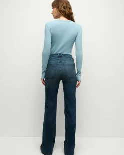 Veronica Beard Tops*Pruitt Long-Sleeve Top in Light Blue SeaGlass