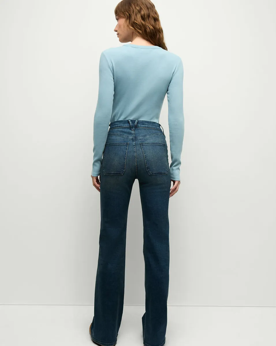 Veronica Beard Tops*Pruitt Long-Sleeve Top in Light Blue SeaGlass