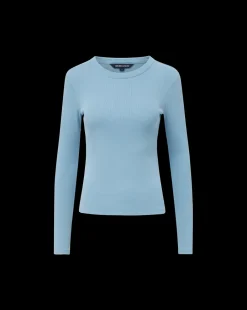 Veronica Beard Tops*Pruitt Long-Sleeve Top in Light Blue SeaGlass