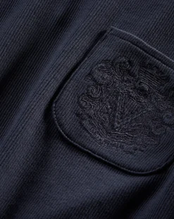 Veronica Beard Tops*Pruitt Ribbed Tee | Logo Pocket in Navy