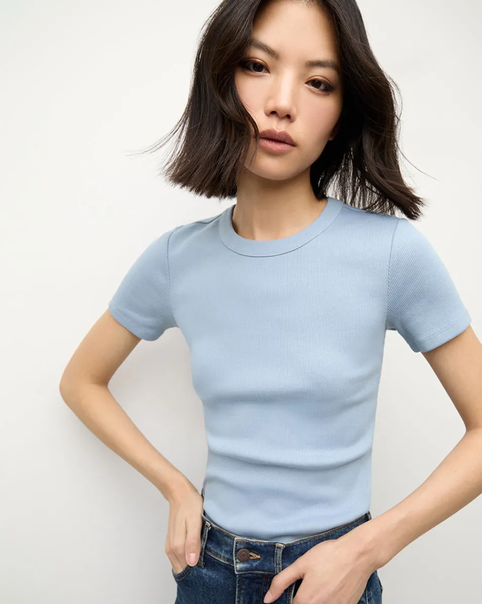 Veronica Beard Tops*Pruitt Tee in Smoke Blue SmokeBlue
