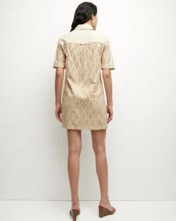 Veronica Beard Dresses*Rafaela Cotton Eyelet Shirtdress in Stone Khaki StoneKhaki