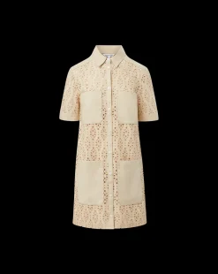 Veronica Beard Dresses*Rafaela Cotton Eyelet Shirtdress in Stone Khaki StoneKhaki