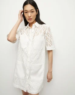 Veronica Beard Dresses*Rafaela Cotton Eyelet Shirtdress in White