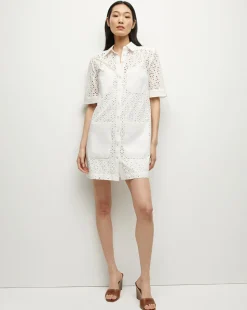 Veronica Beard Dresses*Rafaela Cotton Eyelet Shirtdress in White