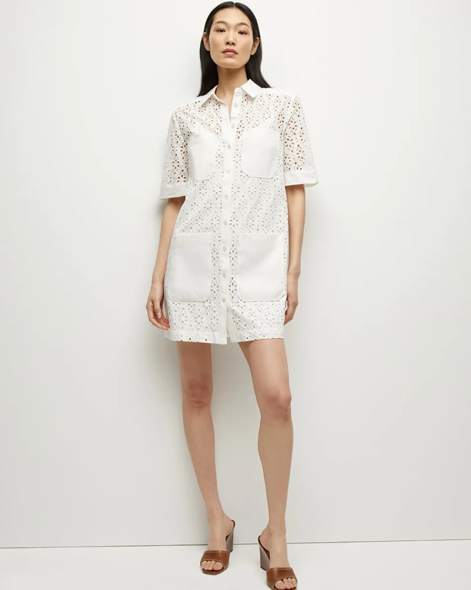 Veronica Beard Dresses*Rafaela Cotton Eyelet Shirtdress in White