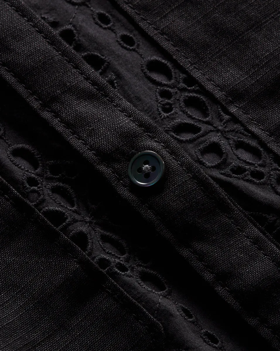 Veronica Beard Dresses*Rafaela Cotton Eyelet Shirtdress in Black