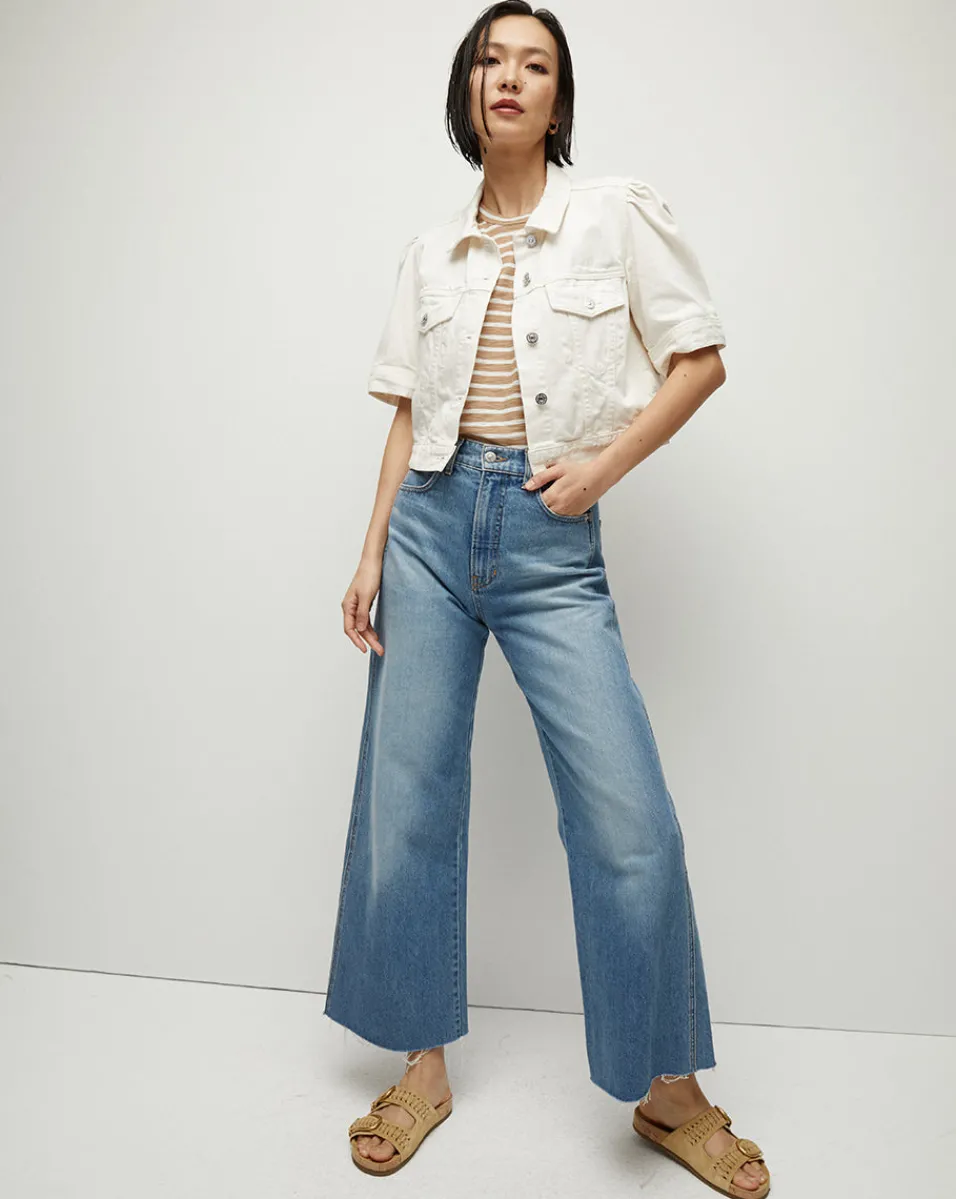 Veronica Beard Jackets & Outerwear*Raina Short-Sleeved Denim Jacket in Ecru