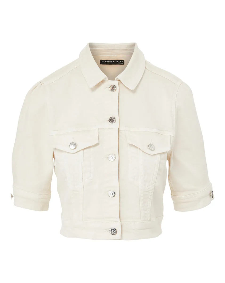 Veronica Beard Jackets & Outerwear*Raina Short-Sleeved Denim Jacket in Ecru