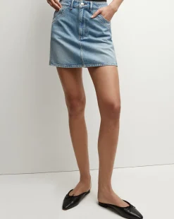 Veronica Beard Skirts & Shorts*Raundi Double-Seam Denim Skirt in Nova