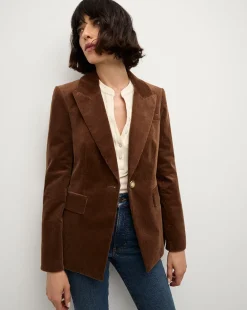Veronica Beard Jackets & Outerwear*Reagan Corduroy Dickey Jacket in Dark Brown DarkCocoa