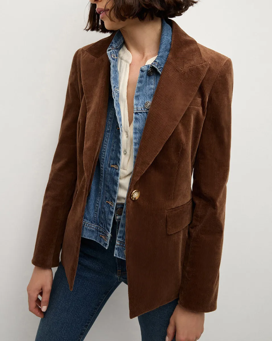 Veronica Beard Jackets & Outerwear*Reagan Corduroy Dickey Jacket in Dark Brown DarkCocoa