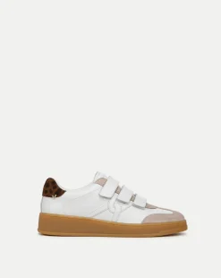 Veronica Beard Sneakers*Reagan Velcro Sneaker in White & Leopard White/Leopard