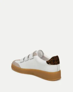 Veronica Beard Sneakers*Reagan Velcro Sneaker in White & Leopard White/Leopard