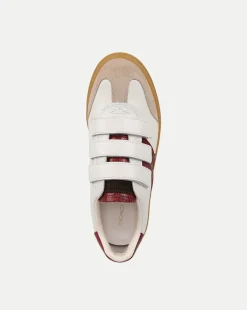 Veronica Beard Sneakers*Reagan Velcro Sneaker in White & Red White/Wine