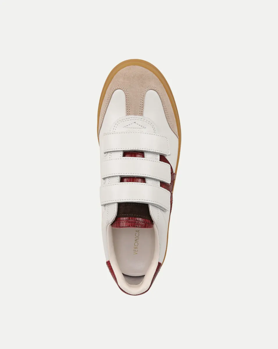 Veronica Beard Sneakers*Reagan Velcro Sneaker in White & Red White/Wine