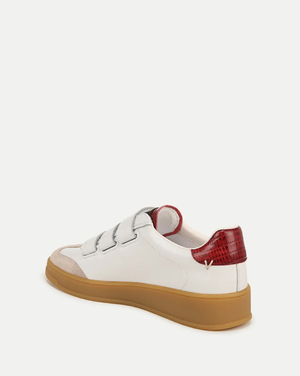 Veronica Beard Sneakers*Reagan Velcro Sneaker in White & Red White/Wine