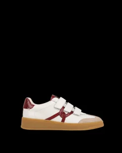 Veronica Beard Sneakers*Reagan Velcro Sneaker in White & Red White/Wine