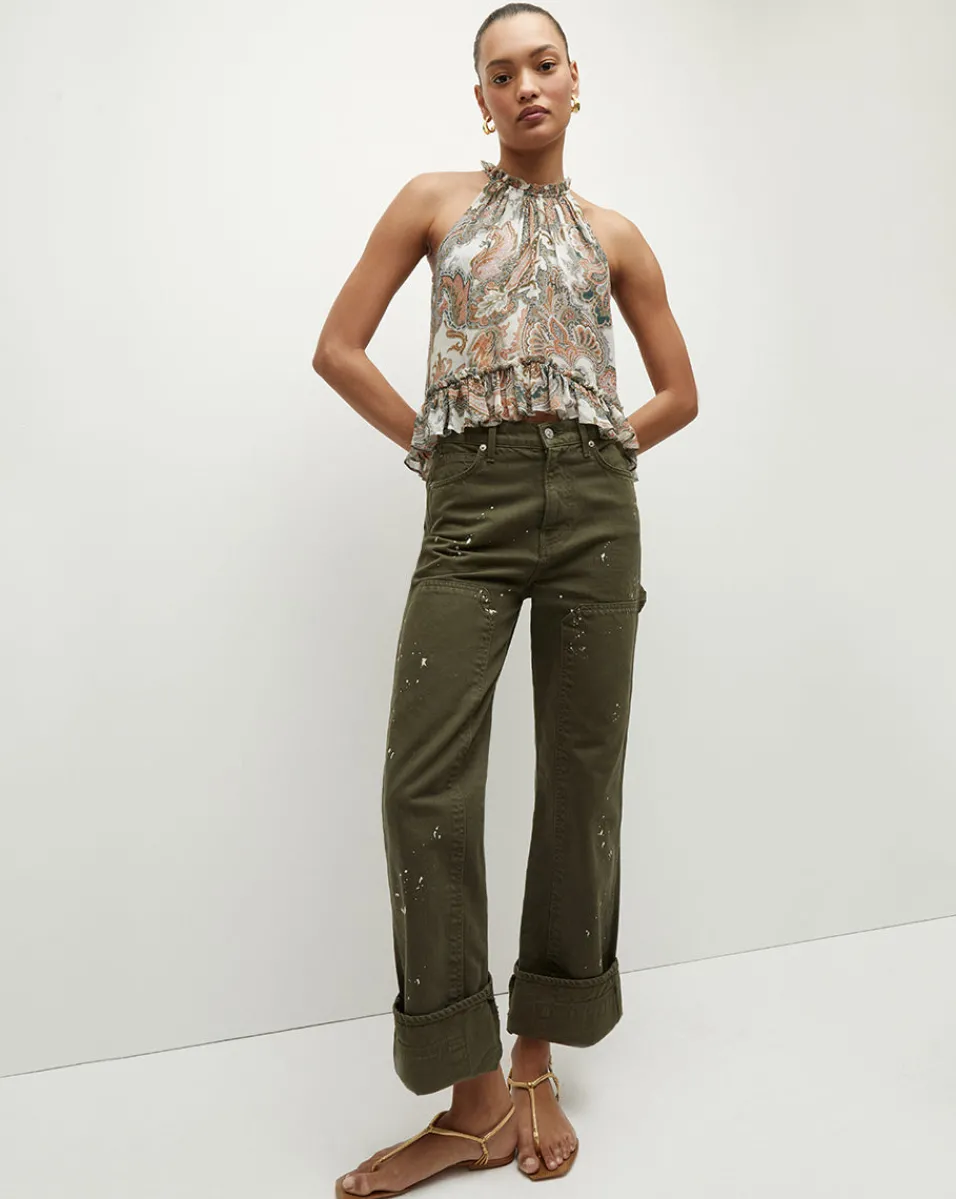 Veronica Beard Tops*Renee Silk Paisley Halter Top BarelyOrchidMulti