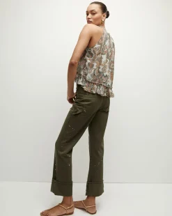 Veronica Beard Tops*Renee Silk Paisley Halter Top BarelyOrchidMulti