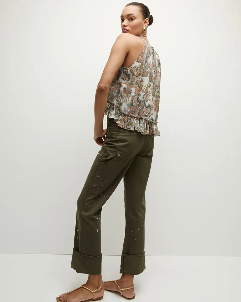 Veronica Beard Tops*Renee Silk Paisley Halter Top BarelyOrchidMulti