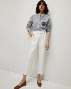 Veronica Beard Pants|Extended Sizes*Renzo Pant Off-WhiteWithGoldButtons