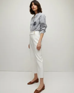 Veronica Beard Pants|Extended Sizes*Renzo Pant Off-WhiteWithGoldButtons