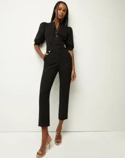 Veronica Beard Pants|Extended Sizes*Renzo Slim-Leg Pant Black/Silver