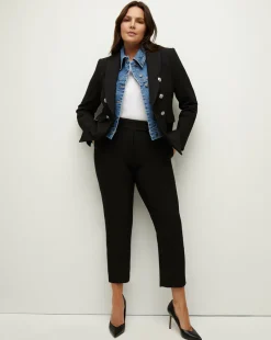 Veronica Beard Pants|Extended Sizes*Renzo Slim-Leg Pant Black/Silver