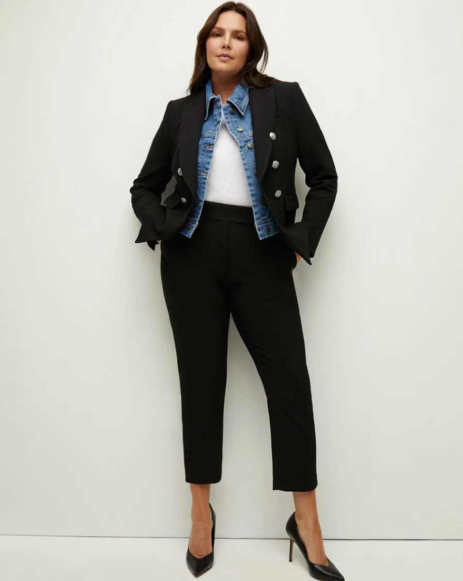 Veronica Beard Pants|Extended Sizes*Renzo Slim-Leg Pant Black/Silver