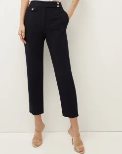 Veronica Beard Pants|Extended Sizes*Renzo Slim-Leg Pant Navy/Gold