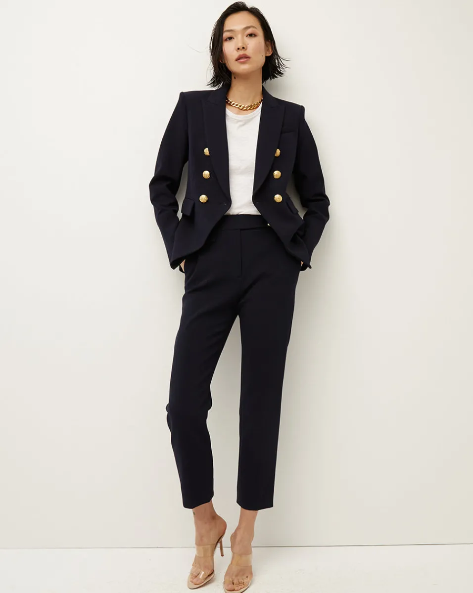 Veronica Beard Pants|Extended Sizes*Renzo Slim-Leg Pant Navy/Gold