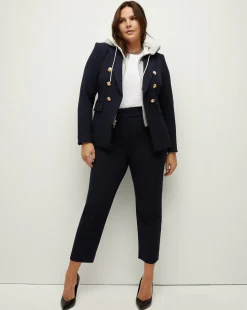 Veronica Beard Pants|Extended Sizes*Renzo Slim-Leg Pant Navy/Gold