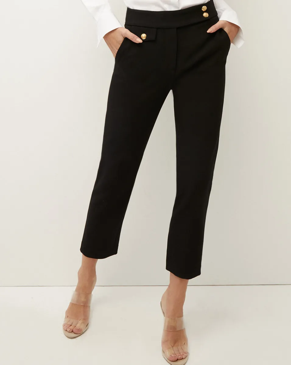 Veronica Beard Pants|Extended Sizes*Renzo Slim-Leg Pant Black/Gold