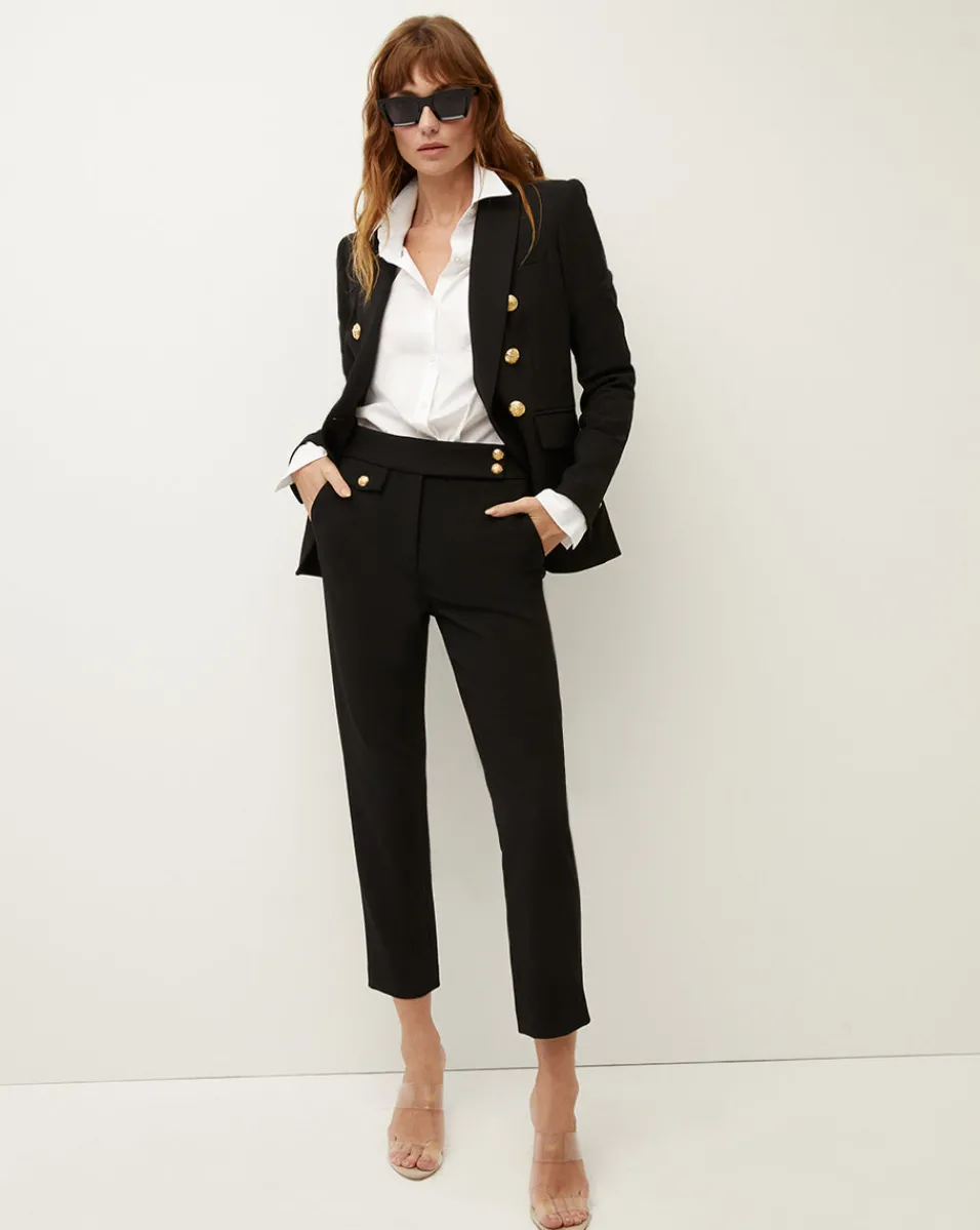Veronica Beard Pants|Extended Sizes*Renzo Slim-Leg Pant Black/Gold