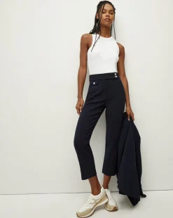 Veronica Beard Pants|Extended Sizes*Renzo Slim-Leg Pant Navy/Silver
