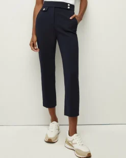 Veronica Beard Pants|Extended Sizes*Renzo Slim-Leg Pant Navy/Silver