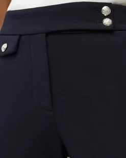 Veronica Beard Pants|Extended Sizes*Renzo Slim-Leg Pant Navy/Silver
