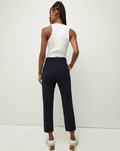 Veronica Beard Pants|Extended Sizes*Renzo Slim-Leg Pant Navy/Silver