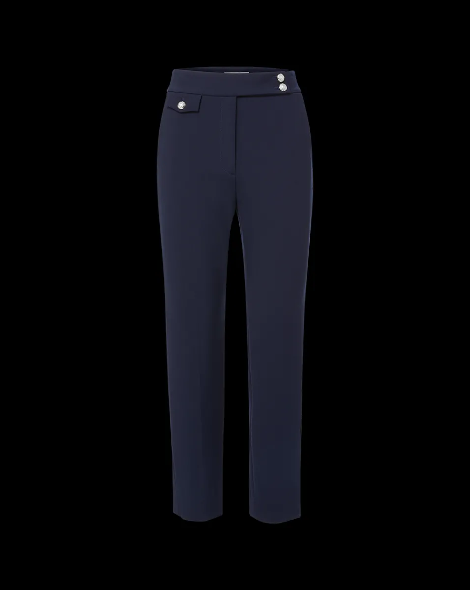 Veronica Beard Pants|Extended Sizes*Renzo Slim-Leg Pant Navy/Silver