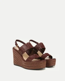 Veronica Beard Sandals*Riya Raffia Wedge Sandal in Brown