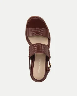 Veronica Beard Sandals*Riya Raffia Wedge Sandal in Brown
